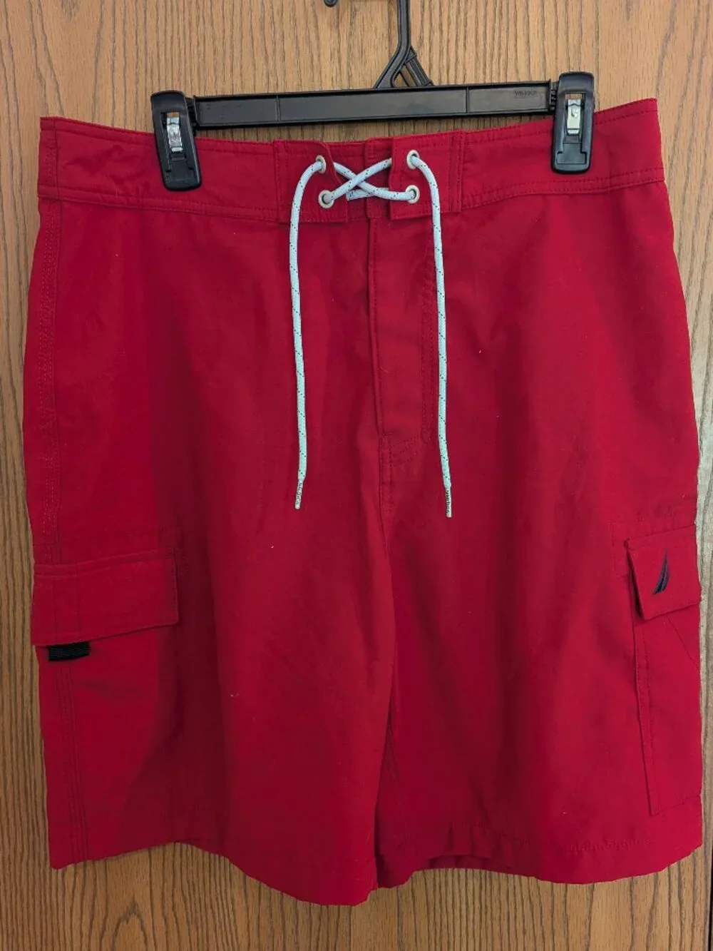 Nautica Swim Board Shorts Bathing Suit‎ Tie Red- 32W